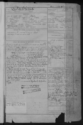 Bureau de Nevers, classe 1915 : fiches matricules n° 259 à 664