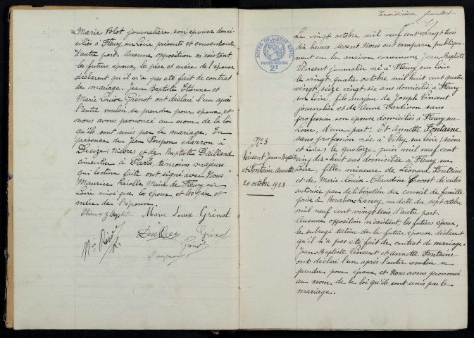 Fleury-sur-Loire : actes d'état civil.