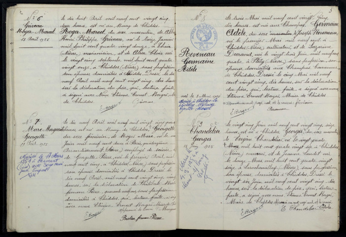 Chiddes : actes d'état civil.