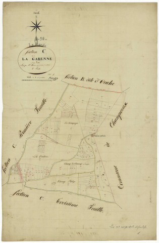 La Marche, cadastre ancien : plan parcellaire de la section C dite de la Garenne, feuille 2