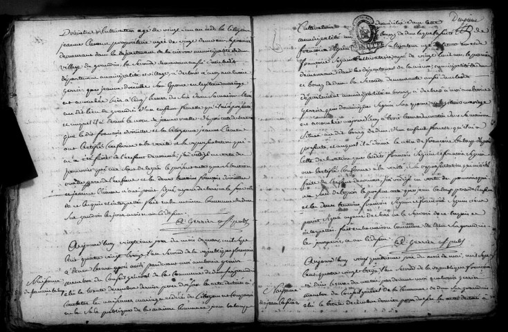 Dun-sur-Grandry : actes d'état civil.