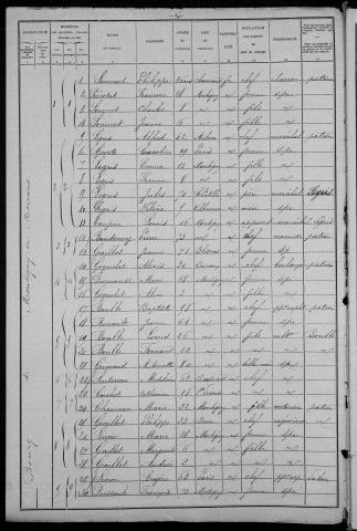 Montigny-en-Morvan : recensement de 1906