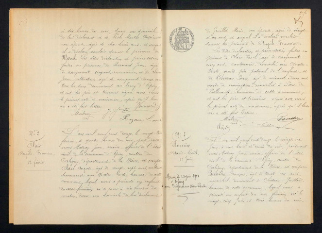 Epiry : actes d'état civil.