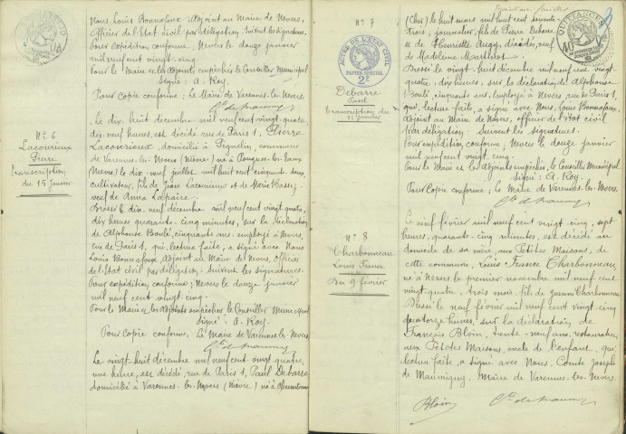 Varennes-lès-Nevers : actes d'état civil (décès).