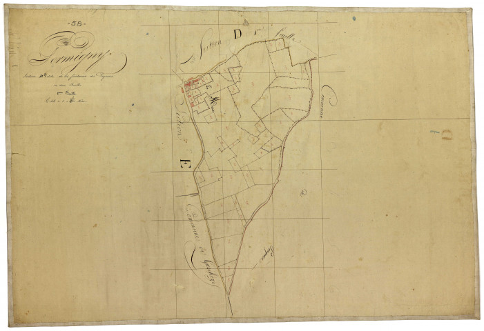 Germigny-sur-Loire, cadastre ancien : plan parcellaire de la section D dite de la Fontaine des Pagnons, feuille 2