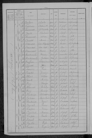 Ouagne : recensement de 1896