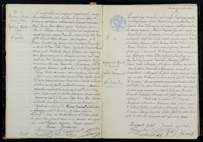 Germigny-sur-Loire : actes d'état civil.