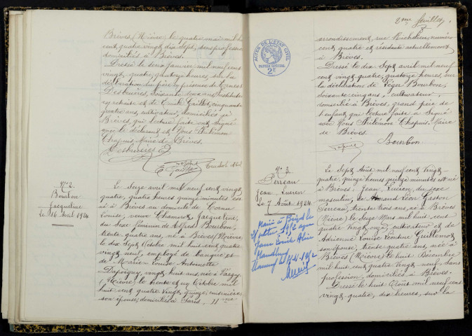 Brèves : actes d'état civil.