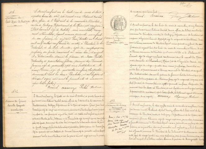 Vauclaix : actes d'état civil.