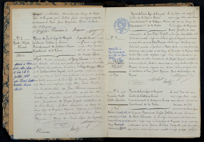 Saint-Léger-de-Fougeret : actes d'état civil.