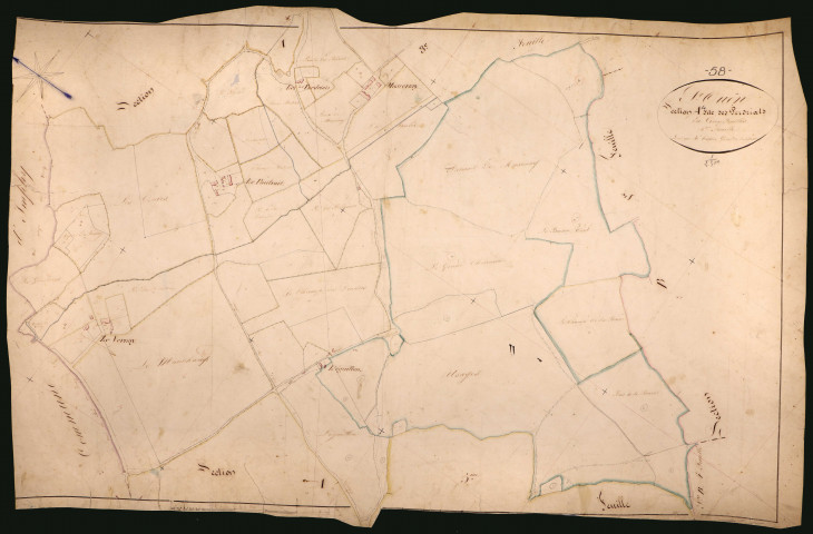 Saint-Ouen-sur-Loire, cadastre ancien : plan parcellaire de la section A dite des Perdriats, feuille 4
