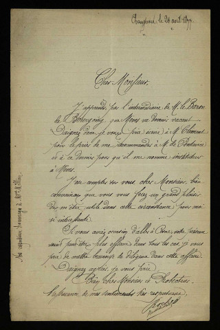 ROCHE (Nicolas), instituteur à Champvoux (Nièvre) : 1 lettre.