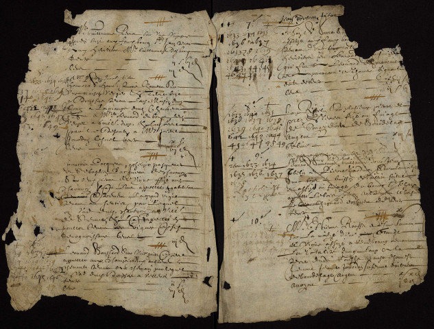 Fief de La Motte à Héry : recueils de lièves terrier avec table nominative.