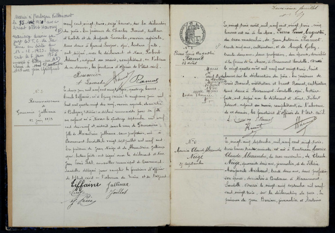 Beaumont-Sardolles : actes d'état civil.