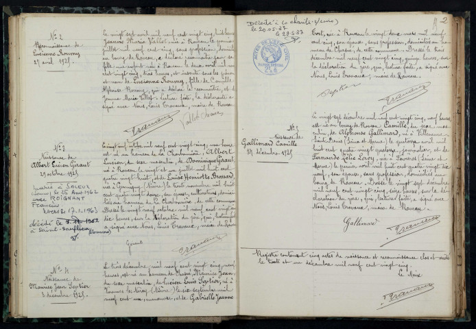 Raveau : actes d'état civil.