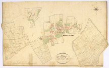 Alligny-Cosne, cadastre ancien : plan parcellaire de la section A dite du Bourg, feuille 1, développement 2