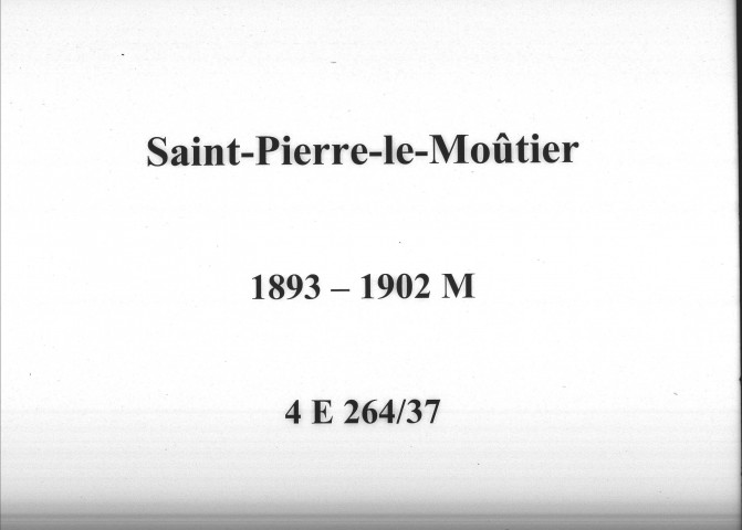 Saint-Pierre-le-Moûtier : actes d'état civil (mariages).