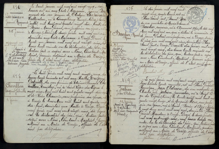 Decize : actes d'état civil (naissances).