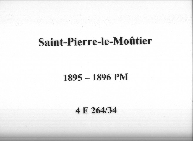 Saint-Pierre-le-Moûtier : actes d'état civil (publications de mariages)