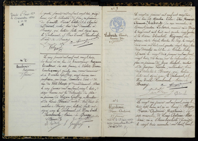 Brassy : actes d'état civil.