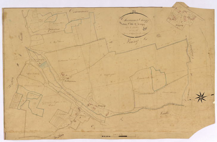 Chevannes-Changy, cadastre ancien : plan parcellaire de la section C dite de Treigny, feuille 1