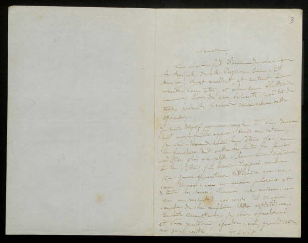 RATTIER (Paul Ernest de), écrivain à Bordeaux : 2 lettres.