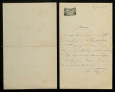 OLIVIER (Ernest), botaniste à Moulins (décédé en 1914) : 1 lettre.