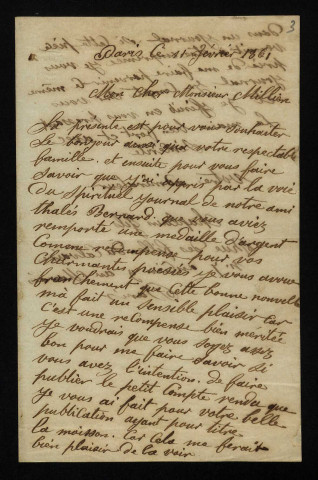 CHAPLAIN (Jules Clément), sculpteur (1839-1909) : 3 lettres.