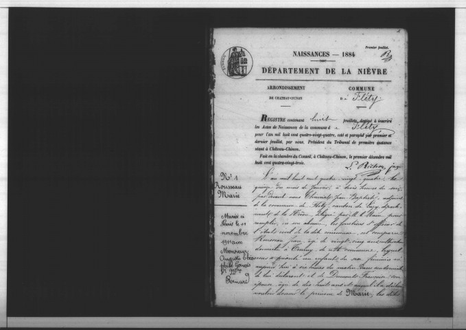 Fléty : actes d'état civil.