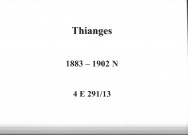Thianges : actes d'état civil (naissances).