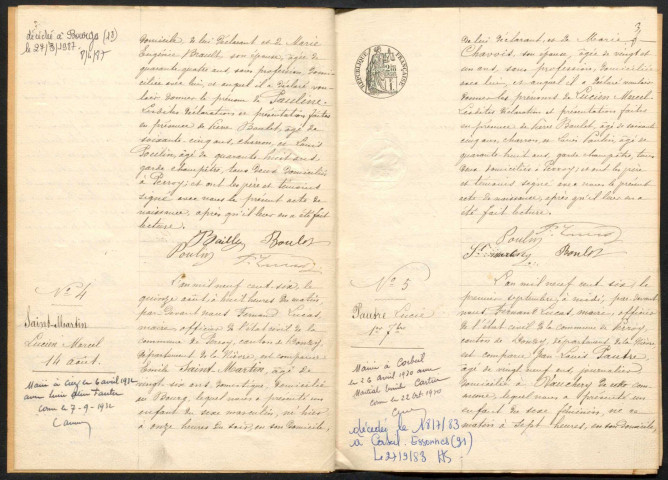 Perroy : actes d'état civil.