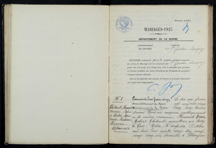 Saint-Gratien-Savigny : actes d'état civil.