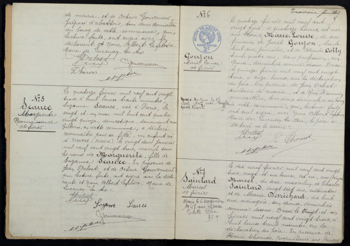 Lucenay-lès-Aix : actes d'état civil (naissances).