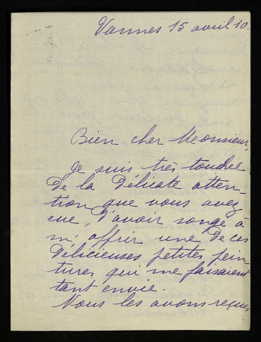 MOUTON (A.), épouse de Honoré Mouton, à Vannes (Morbihan) : 2 lettres.