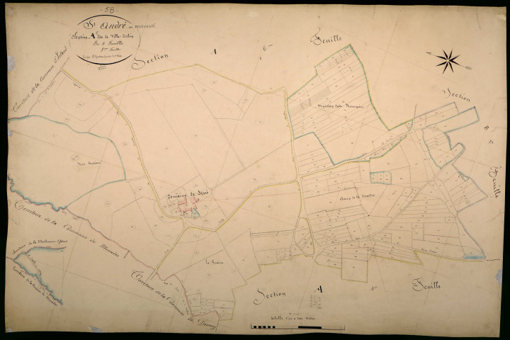 Saint-André-en-Morvan, cadastre ancien : plan parcellaire de la section A dite de Villurbain, feuille 5