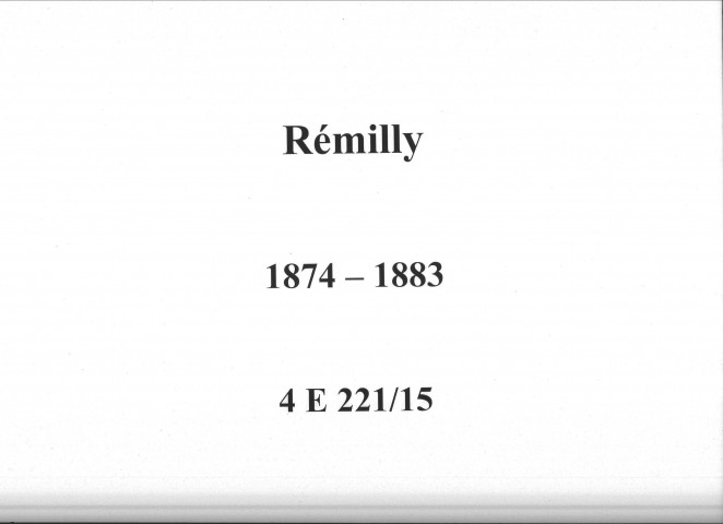 Remilly : actes d'état civil.