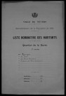 Nevers, Quartier de la Barre, 5e section : recensement de 1911