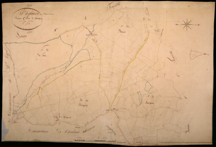 Saint-Hilaire-en-Morvan, cadastre ancien : plan parcellaire de la section C dite de Chaligny, feuille 5