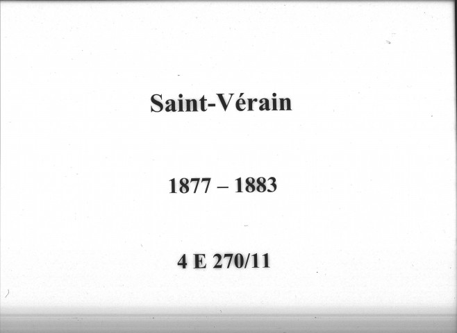 Saint-Vérain : actes d'état civil.