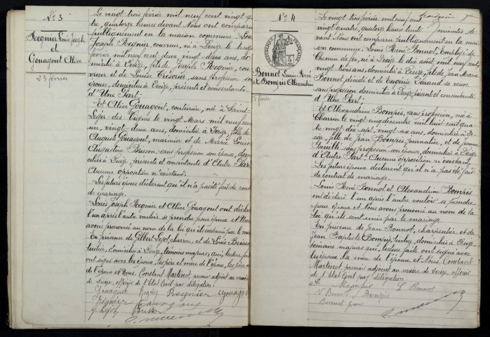 Decize : actes d'état civil (mariages).