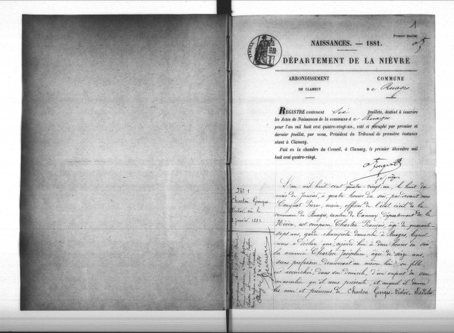 Ruages : actes d'état civil.