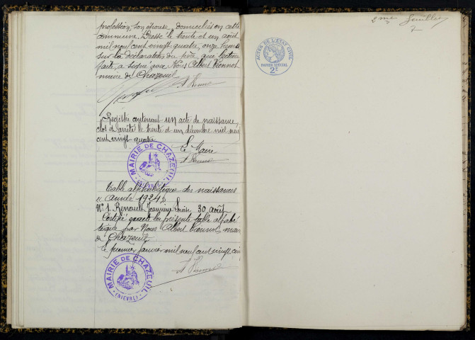 Chazeuil : actes d'état civil.