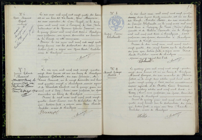 Chaulgnes : actes d'état civil.