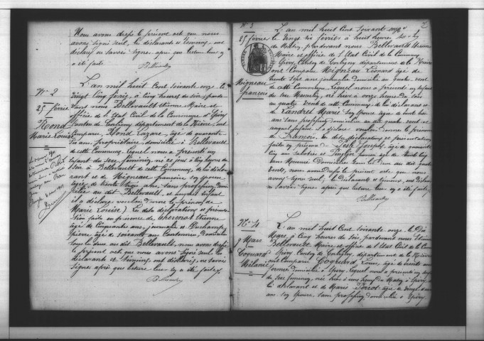 Epiry : actes d'état civil.