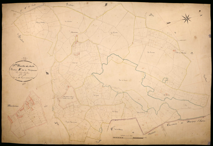 Saint-Martin-du-Puy, cadastre ancien : plan parcellaire de la section B dite de Vésigneux, feuille 4