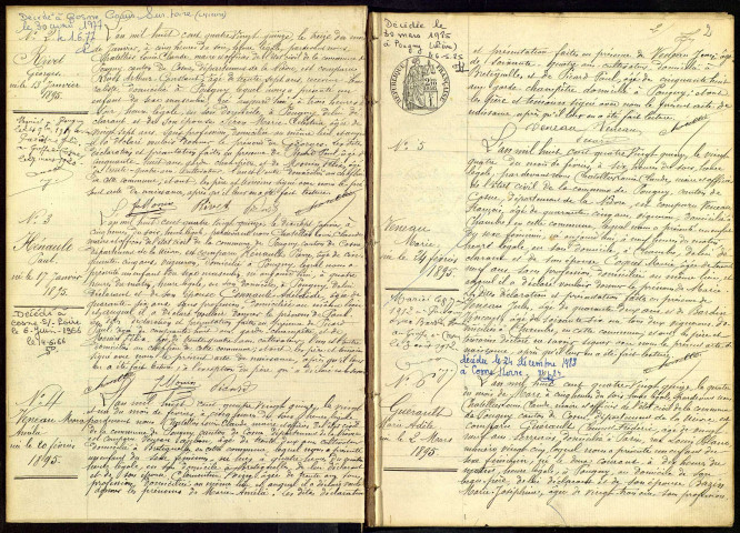 Pougny : actes d'état civil.