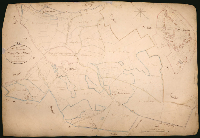 Saint-Vérain, cadastre ancien : plan parcellaire de la section C dite de Saint-Vérain, feuille 1