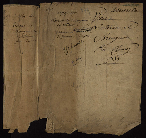 Fiefs de Breugnon, Latrault et Villaine à Breugnon : terrier.