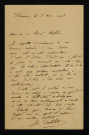 DÉCHELETTE (Joseph), archéologue à Roanne (Loire) (1862-1914) : 1 lettre.