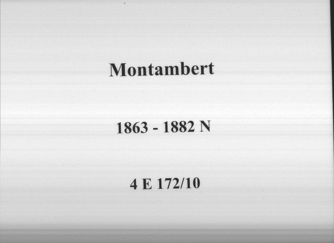 Montambert-Tannay : actes d'état civil.